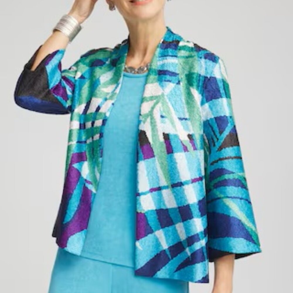 Chicos Travelers™ Tropical Nights Reversible Crushed Jacket